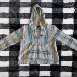 Original Señor Lopez Cropped V-Neck Hoodie Women's Small Baja Recycled Fabric